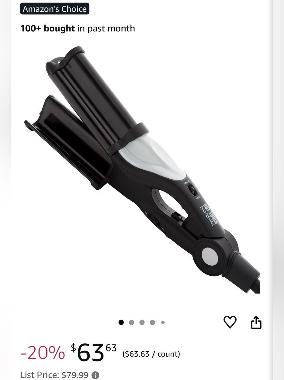 Hot Tools Deep Waver Ceramic 3 barrel styling tool - Picture 8 of 10